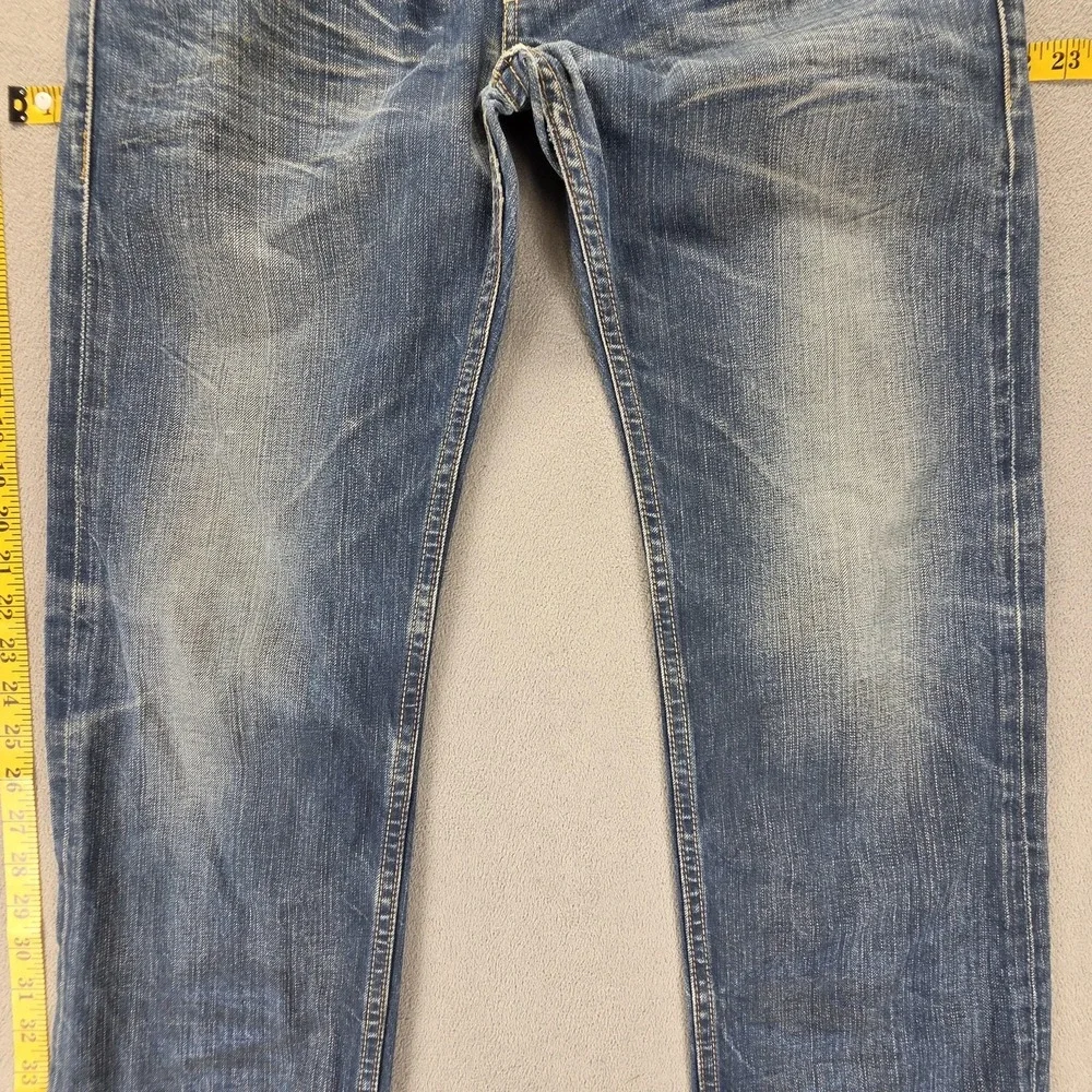 Vintage Levis 504 Jeans Mens Blue Straight Engineered Raw Hem Zip fly Fits 32x30